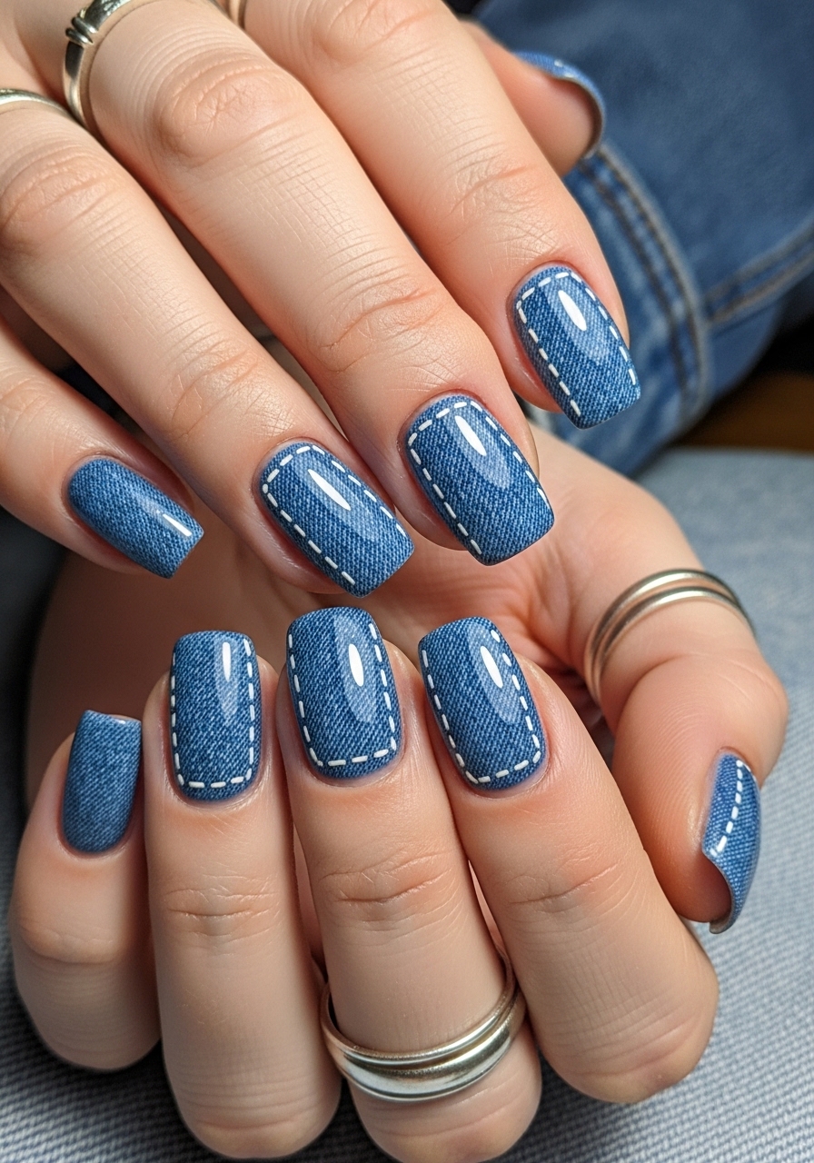 Denim Blue Nails